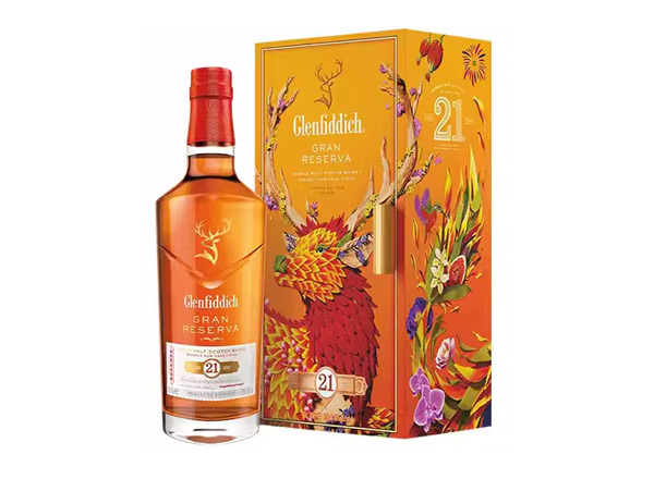万州回收格兰菲迪21年700ml福鹿生花新年装福鹿呈祥新春礼盒装Glenfiddich苏格兰威士忌行情价格