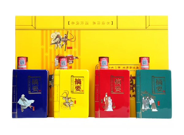 万州摘要酒回收摘要四大名著礼盒装53度200ml*4瓶贵州金沙回沙酒